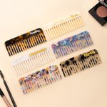 Personalized Resin Amber Art Hair Brush Teeth Comb with Name Anniversary Birthday Gift for Woman Bridesmaid