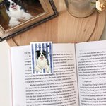 Personalisierte Aquarell Streifen Haustier Foto magnetische Lesezeichen Clip mit Namen täglichen Gebrauch Geburtstag Lesen Geschenk für Tierliebhaber Besitzer Bücherwürmer