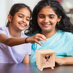 Personalized You Are Mini Boss Cartoon Kid Wooden Money Box Piggy Bank with Name Back to School Birthday Children's Day Gift for Kids