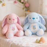 Personalized Butterfly Cute Rabbit Plush Easter Bunny Stuffed Toy with Initial and Name Birthday Easter Gift for Newborns Kids