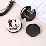 Personalized Cartoon Nurse Doctor Character Stethoscope ID Tag with Initial and Name Nurse Week Appreciation Gift for Medical Staff