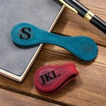 Gepersonaliseerde Magnetische PU Leer Bladwijzer Clip met Initiaal Monogram Leeshulpmiddel Cadeau voor Vrienden Boekenwurm