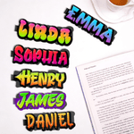 Personifierad Neon Gradient Namn Magnetiskt bokmärke Clip Lästillbehör Daglig användning Tillbaka till skolan Födelsedagspresent för bokälskare Bokmaskar
