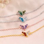 Personalizada mariposa Birthstone pulsera delicada joyería de cumpleaños Día de la Madre Aniversario de regalo para las mujeres mamás