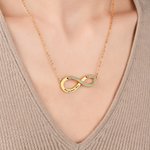 Personalized Convertible Infinity Love Birthstone Sterling Silver Necklace with Engraved Names Birthday Valentine's Day Anniversary Gift for Women