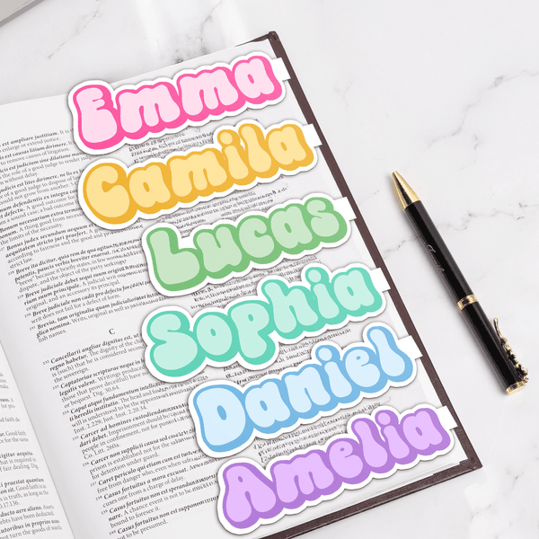Personalised Multi-Colour Retro Cute Magnetic Bookmark Clip with Name Daily Reading Birthday Gift for Book Lovers Bookworms