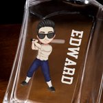 Personalised Baseball Cartoon Character Whiskey Decanter with Name Father's Day Birthday Gift for Baseball Players Whiskey Lovers