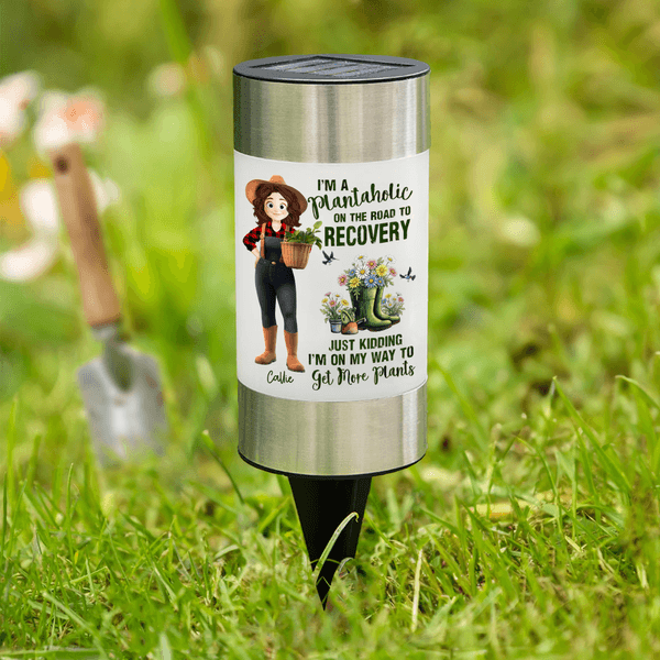 Personalisierte Stiefel Geburt Blume Cartoon Charakter wasserdicht Solar Garten Licht mit Namen abnehmbar Garten Verwendung Geburtstag Geschenk für Gartenarbeit Liebhaber