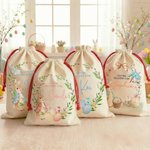 Personalised Cute Peter Rabbit Easter Drawstring Bag with Name Easter Decoration Easter Day Gift for Kids