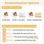 Personalised Photo Playing Cards with Name and Date Wedding Anniversary Birthday Gift for Couple Friend Family