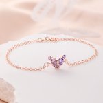 Personalizada mariposa Birthstone pulsera delicada joyería de cumpleaños Día de la Madre Aniversario de regalo para las mujeres mamás