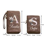 Portafoglio da polso pieghevole in pelle PU personalizzato con nome e più scomparti - Regalo di compleanno e anniversario per donne