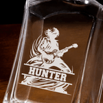 Personalised Engraved Guitarist Whiskey Decanter with Name Birthday Father's Day Gift for Bartender Dad Man