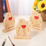 Casse-tête personnalisé en bois 2-6 ours avec noms et prénoms Décoration de bureau Cadeau d'anniversaire pour la famille