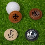 Personlig Golf-Themed Monogram Magnetisk PU lær Golfballmarkør med navn og initialer Sett med 2 golfklubber Bursdagsgave til golfelskere Golfere