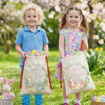 Personalised Cute Peter Rabbit Easter Drawstring Bag with Name Easter Decoration Easter Day Gift for Kids
