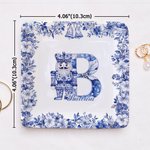 Personalised Toile De Jouy Snowman Santa Claus Nutcracker Ceramic Trinket Jewellery Dish with Name Daily Use Christmas Gift for Women