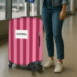 Gepersonaliseerde Multicolor Stripe Design 18-32 Inches Bagagehoes met Naam en Tekst Reisaccessoires Verjaardagscadeau voor Familie Vrienden
