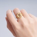 Bague personnalisée avec photo de chat, chien, animal de compagnie et nom Bijou commémoratif Cadeau d'anniversaire pour l'amoureux de l'animal de compagnie.