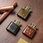 Kit accendino in legno di sandalo con logo inciso personalizzato, nome iniziale e scatola Regalo di addio al celibato per uomini e sposi