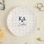 Personalised Sorority Greek Letter Floral Ceramic Trinket Jewellery Dish Greek Week Bid Day Gift for Sisters Friends | Callie × Affinity Licensing