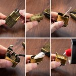 Kit accendino in legno di sandalo con logo inciso personalizzato, nome iniziale e scatola Regalo di addio al celibato per uomini e sposi