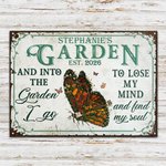 Personalised Retro Floral Insect Animal Art Classic Metal Garden Sign Birthday Housewarming Gift