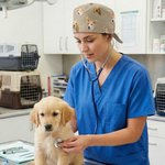 Personalised Pet Character Face Photo Design Adjustable Unisex Scrub Cap Birthday Nurse Week Gift for Veterinarian Nurse