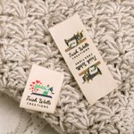 Personalized 100% Cotton Sewing Labels Tags with Name and Text for Clothing Handmade Item Set of 50 Gift for Knitting DIY Craft Lovers