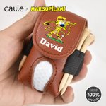 Cartone animato personalizzato Marsupilami Custodia in pelle PU per palline da golf e porta tee con nome Regalo di compleanno per gli amanti del golf | Callie × Marsupilami®