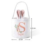 Personlig söt påskhare påskkorg med öron och svans samt namn perfekt som påskpresent till barn