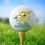 Personlig langhalet leopard Marsupilami golfball med initialer og navn Bursdagsgave til golfelskere spillere | Callie × Marsupilami®