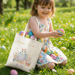 Personlig Happy Easter Egg Bunny Gjenbrukbar lerretspose med navn Daglig bruk Påskegave til barn Kvinner