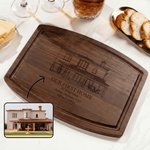 Henkilökohtainen kaiverrettu House Photo Bambu Cherry Wood Walnut Wood Leikkuulauta otsikko ja teksti Päivittäinen käyttö Housewarming lahja ystäville perheelle