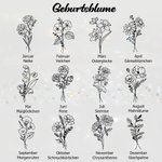 Personalisierte Foto Medaillon Halskette mit Geburtsblume und Text Gravur Geburtstag Jahrestag Geschenk für Damen
