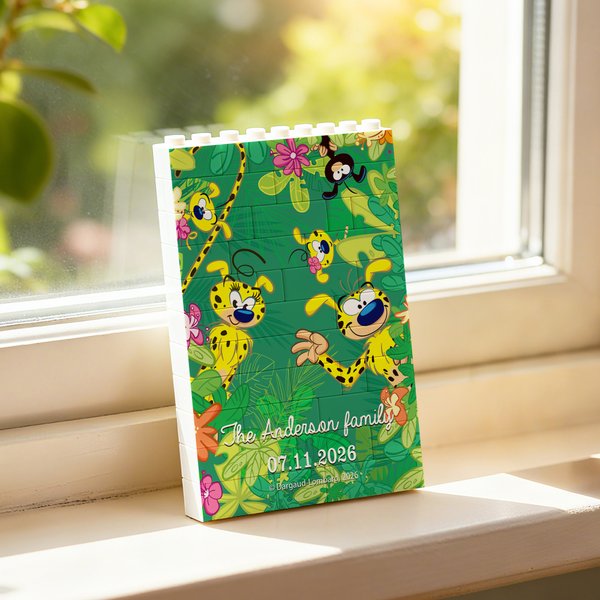 Gepersonaliseerde Langstaart Marsupilami ABS Bouwsteen Puzzels met Tekst Verjaardag Verjaardagscadeau voor Paar Vriend Familie | Callie × Marsupilami®