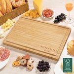 Personalised Engraved Name Date Simple Style FSC Bamboo Charcuterie Cutting Board with Juice Groove Housewarming Wedding Gift for Couple Family