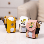 Personlig tegneserie Marsupilami PU lær golfball- og teeholderpose med navn Bursdagsgave til golfelskere | Callie × Marsupilami®