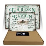 Personalised Retro Floral Insect Animal Art Classic Metal Garden Sign Birthday Housewarming Gift