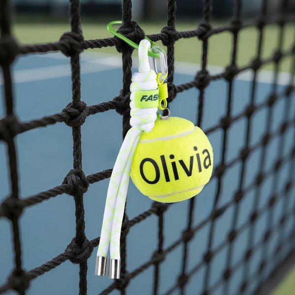 Gepersonaliseerde Tennisbal Sleutelhanger met Naam Tashanger Kerst Verjaardag Teamcadeau voor Coach Tennisliefhebbers en Teamgenoten