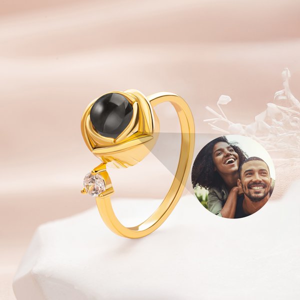 Henkilökohtainen Sterling Silver Photo projektio rengas Birthstone herkkä korut Daily Wear syntymäpäivä vuosipäivä lahja tyttöystävä äiti naiset