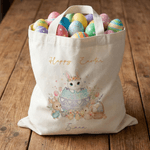 Personlig Happy Easter Egg Bunny Gjenbrukbar lerretspose med navn Daglig bruk Påskegave til barn Kvinner