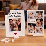 Puzzle di mattoncini personalizzato con foto e testo, decorazione da tavolo - Regalo di San Valentino o compleanno per coppie
