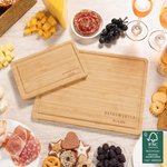 Personalised Engraved Name Date Simple Style FSC Bamboo Charcuterie Cutting Board with Juice Groove Housewarming Wedding Gift for Couple Family