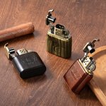 Kit accendino in legno di sandalo con logo inciso personalizzato, nome iniziale e scatola Regalo di addio al celibato per uomini e sposi