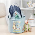 Personlig søt Peter Rabbit blomst sommerfugl Initial Bunny Ears Stripete påskekurv med navn Påskeegg Jakt Party Favor Gave til barn