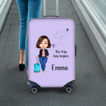 Personalizada de dibujos animados de viajes de caracteres Amor aerolínea 18-32 pulgadas funda de equipaje con el nombre de accesorios de viaje de cumpleaños de regalo de vacaciones para los amigos