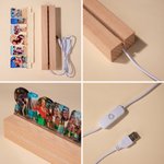 Personalised Bestie Text Photos Acrylic LED Night Light with Text and Wooden Base Birthday Anniversary Gift for Besties Sisters