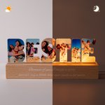 Personalised Bestie Text Photos Acrylic LED Night Light with Text and Wooden Base Birthday Anniversary Gift for Besties Sisters