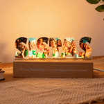 Personalised Bestie Text Photos Acrylic LED Night Light with Text and Wooden Base Birthday Anniversary Gift for Besties Sisters